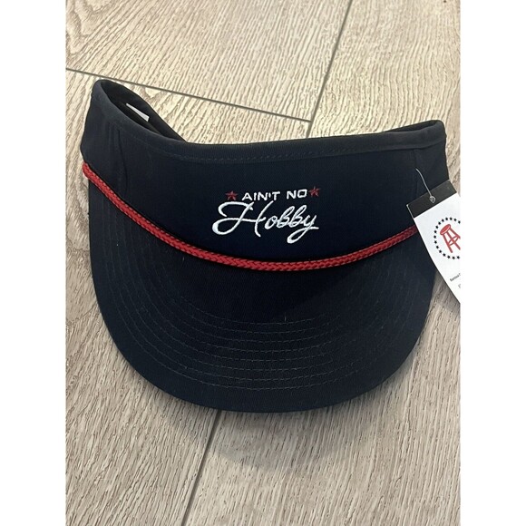 Barstool Sports Golf Rope Visor Ain't No Hobby Adjustable Size Navy and Red NEW - Picture 5 of 5